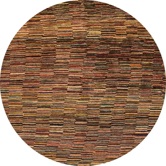 Ahgly Company Indoor Round Abstract Red Abstract Area Rugs, 3' Round