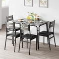 thumbnail image 3 of Bingirl 5-Piece Breakfast Nook Dining Set with 4 Chairs - Dining Table for 4 Gray, 3 of 6