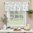 thumbnail image 3 of Grey Watercolor Flower Valances for Windows, Rod Pocket Kitchen Valance Curtains - Soft & Washable Small Window Treatment for Living Room, Bathroom, Abstract Art Flowers 42x12inch, 1 Panel, 3 of 9