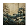 thumbnail image 3 of Designart "Japon Art Blue peaceful Zen Minamlism Landscape IV" Japanese Print on Natural Pine Wood, 3 of 5