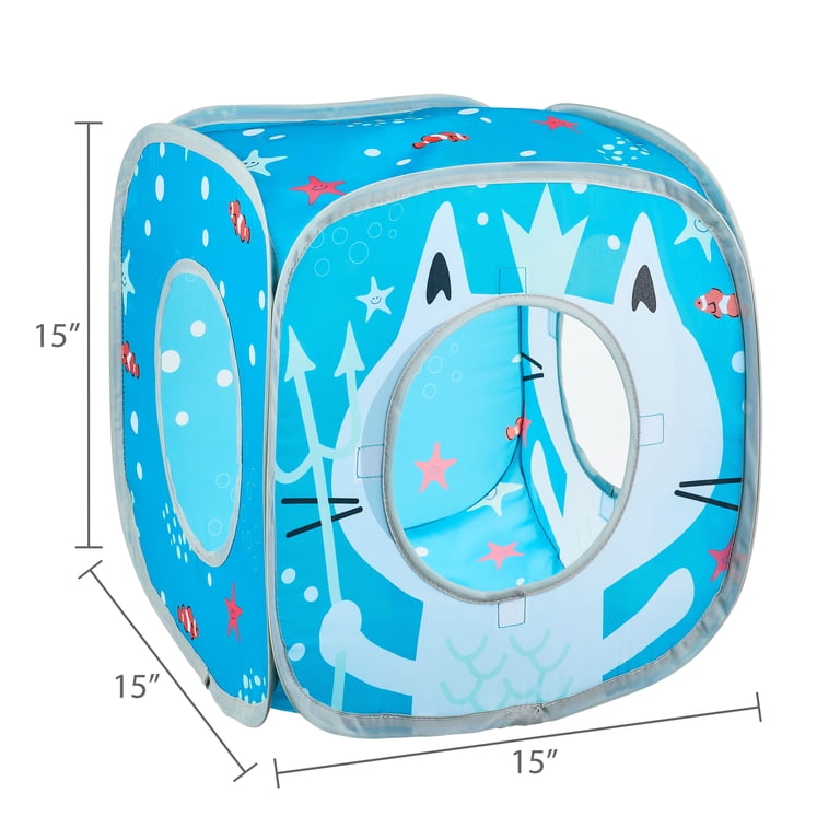 Vibrant Life Pop Open Collapsible Mermaid Cat Cube, Blue - Walmart.com