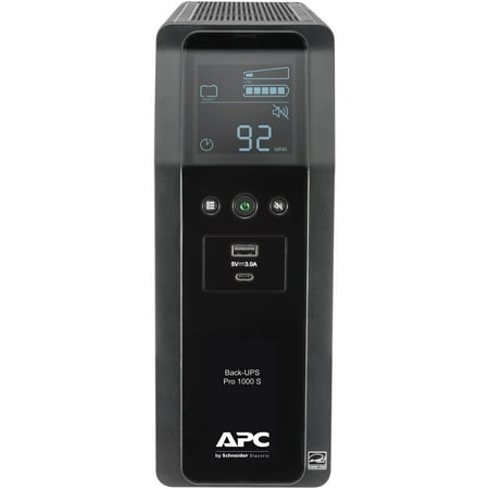 APC Sine Wave UPS Battery Backup & Surge Protector, 1000VA APC Back-UPS Pro