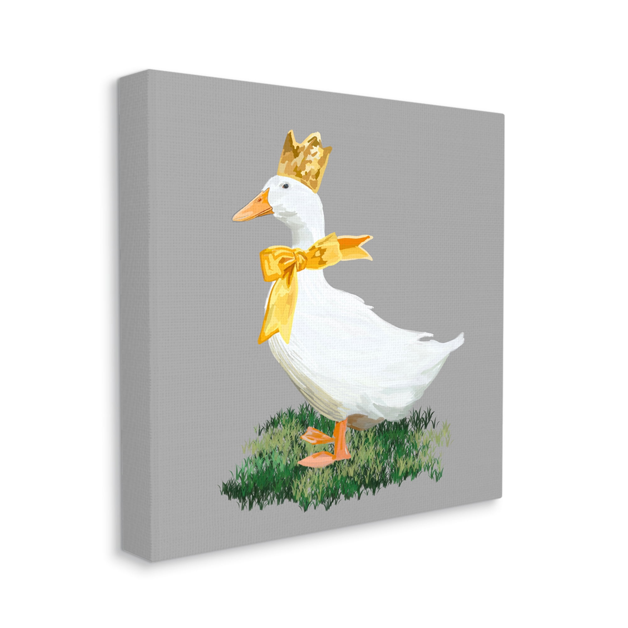 Stupell Industries Goose with Crown Animals & Insects Painting Gallery Wrapped Canvas Art Print Wall Art, 36 x 36