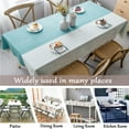 thumbnail image 6 of Cotton Linen Solid Color Tablecloth Stitching Tassel Heavy Weight Table Cover for Kitchen Dining Home Tabletop Decorations, Rectangle 55 x 118 Inch, Teal, 6 of 6