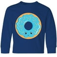 thumbnail image 3 of Inktastic Blue Donut Long Sleeve Youth T-Shirt, 3 of 5