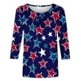 thumbnail image 5 of Xdegoge 4Th of July Shirts for Women 3/4 Sleeve Patriotic American Flag Shirt Star Striped Graphic Tee Shirts Dressy Casual USA Blouse Summer Independence Day Tops Orders Placed My Account Recently, 5 of 5