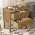 thumbnail image 2 of Gacfiew Solid Wood Nightstand with 2 Drawers, Wooden Bed Side Table, Tall Wooden Night Stand, End Table with 2 Drawers for Bedroom or Living Room, Teak, 2 of 10