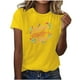 thumbnail image 1 of Blusas de Manga Corta para las Mujeres Imprimir Cuello Redondo, Camiseta Casual para Primavera Verano Diario, 1 of 4