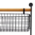 thumbnail image 4 of DecMode 22" Black Metal 3 Hanging Baskets Wall Mounted Magazine Rack Holder, 4 of 7