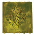 thumbnail image 3 of Ambesonne Tree Shower Curtain, Tiny Tree with Lobed Leaf, 69"Wx84"L, Brown Olive Green, 3 of 5