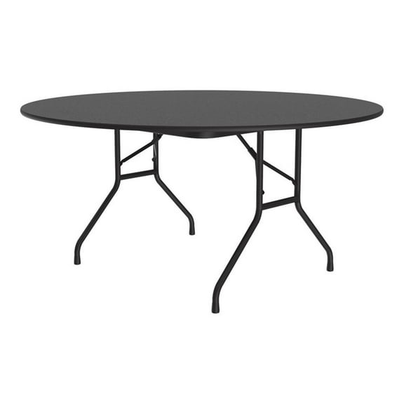 Correll CF Series 29x60" Traditional Wood Folding Table in Black Granite