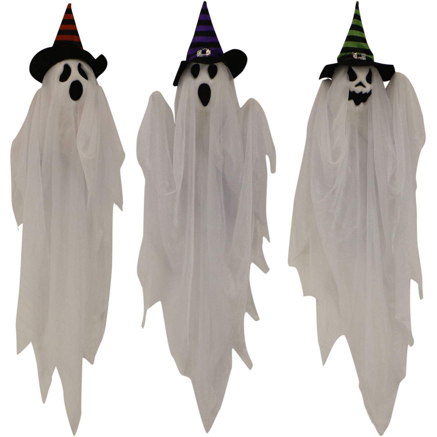 Light-Up White Haunted Hill Farm Lawn Ghosts HHGHST-1STL Halloween Decoration Hanging Option Color 3 Outdoor 
