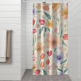 thumbnail image 2 of Pioneer Flower Floral Print Pattern Shower Curtain 36"x72" ,Bathroom Decorative Shower Curtains Set with 12 Hooks,Modern Waterproof Washable Shower Curtain, 2 of 6