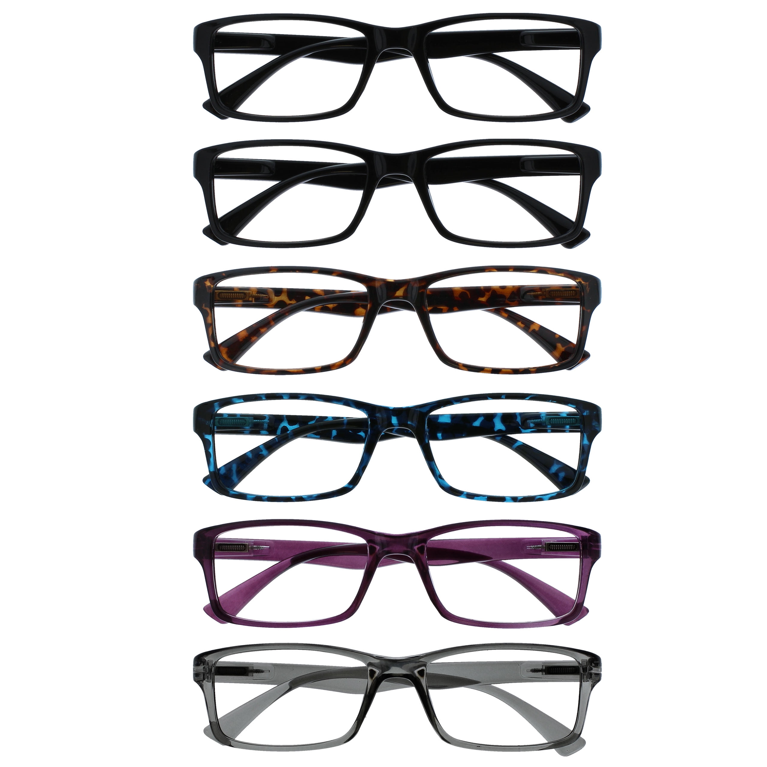 Black / Brown / Blue / Purple / Gray | 6 Pairs