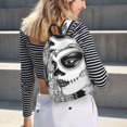 thumbnail image 5 of Balery Floral Sugar Skull Portrait Mochila Clásica Impresa Básica para Viaje, Mochila Escolar Resistente al Agua, Mochila de Lona con Correas Ajustables-Small, 5 of 5