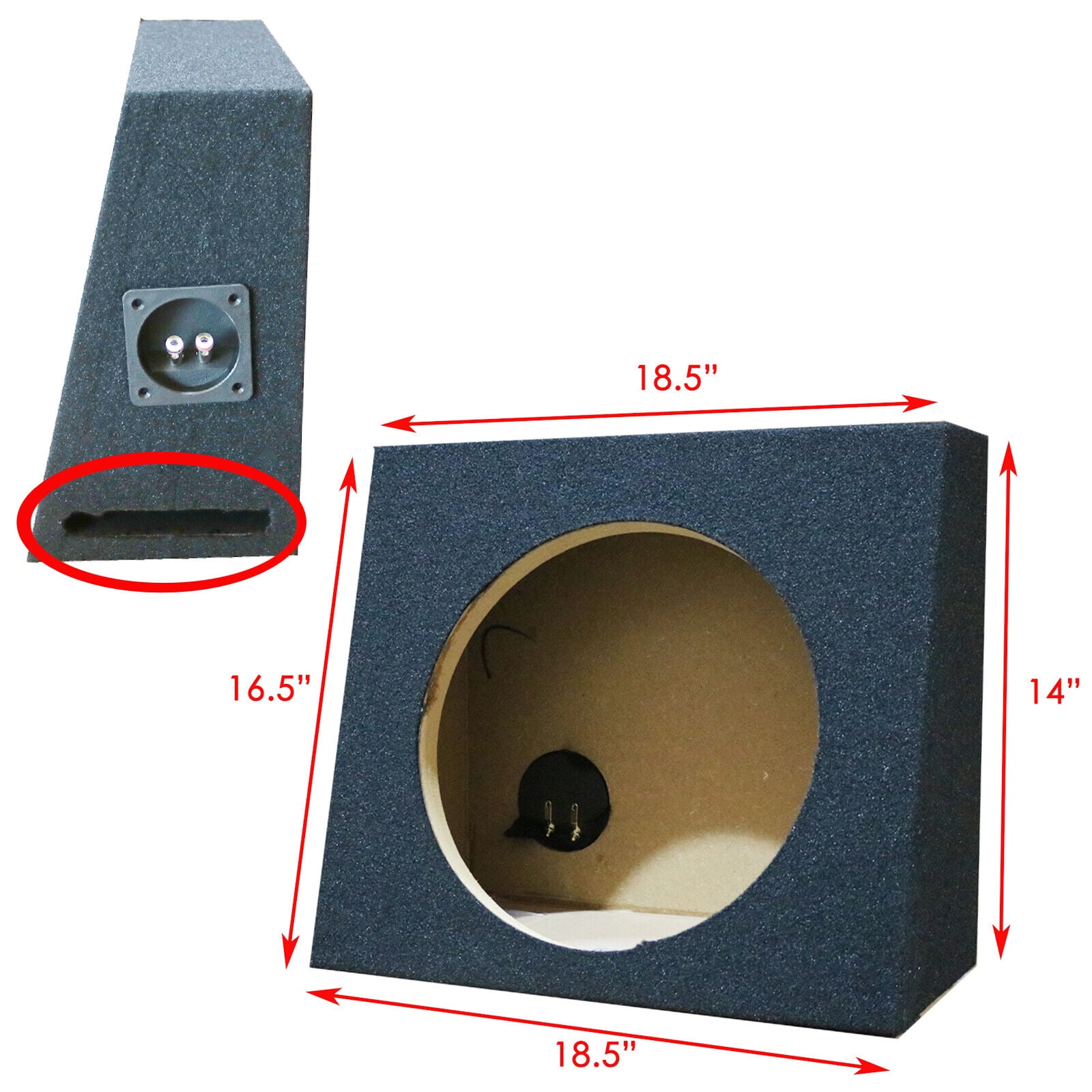1x Port Single 12" Universal Standard Cab Truck Subwoofer Box Enclosure