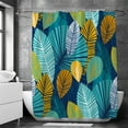thumbnail image 1 of Metallic Mosaic Palm Leaf Shower Curtain Bathroom Curtain Digital Printing Polyester Waterproof Curtain Curtain 1.8M * 1.8M, 1 of 6