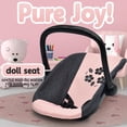 thumbnail image 3 of Dolls To Play Baby Doll Nursery Playset, 4-Piece Doll Furniture Set with Bed, Carrier, High Chair, Rocking Seat and Storage Bag, Pink, 3 of 8