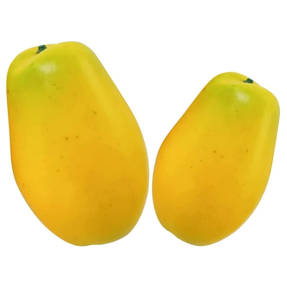 LOLIPPYY Decorative Artificial Pawpaw Fruit Model, Yellow Foam Simulated 2 Pieces for Decor
