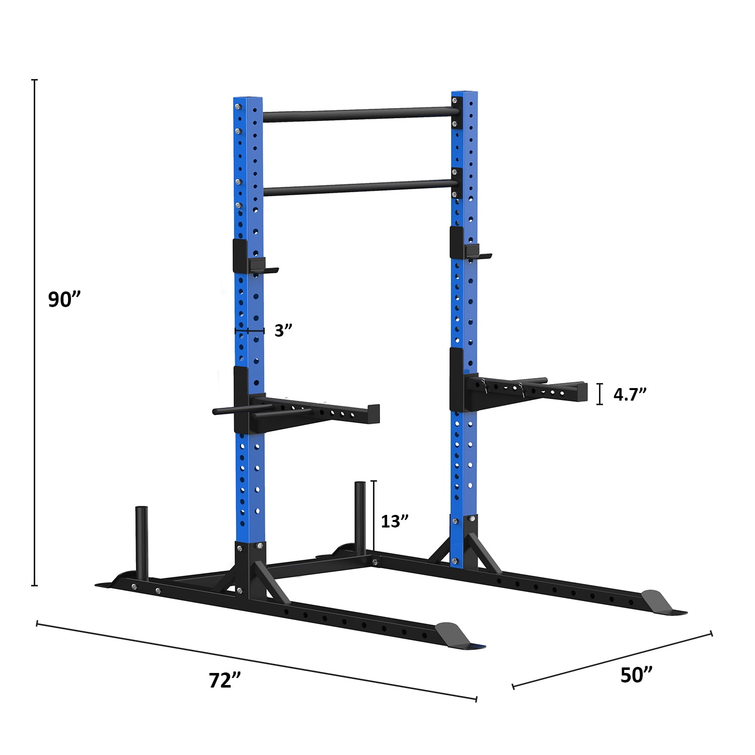 ZENOVA Multi-Functional Power Racks Tower, with Free 66LBS Adjustable Dumbbell Weight Sets, Adjustable Heavy Power Cage Squat Rack Deadlifts Squats Weightlifting, Blue