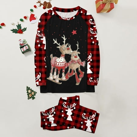 

NEGJ Christmas Family Matching Clothing Christmas Print Pajama Set Dad Style