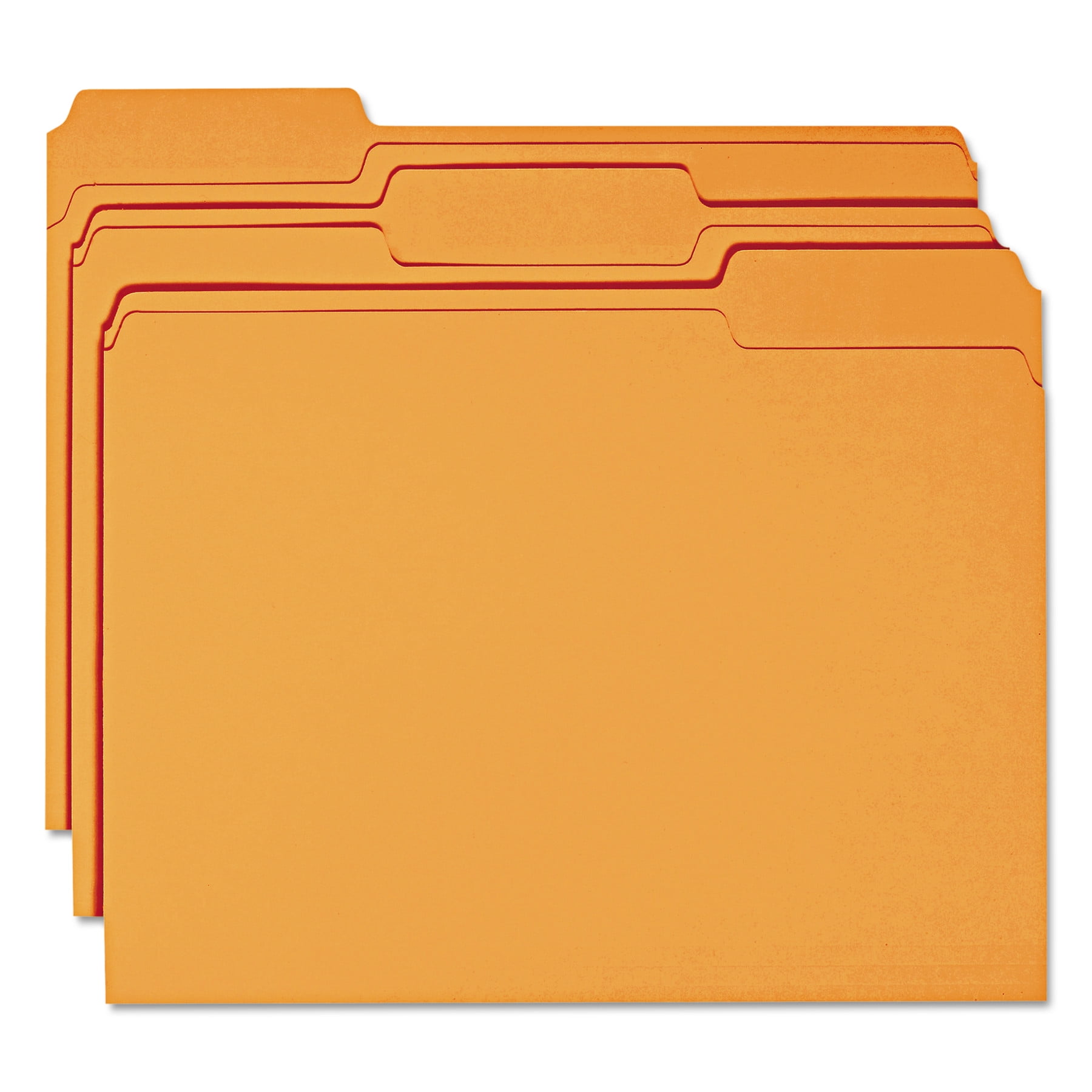 Smead 12534 File Folders, 1/3 Cut, Reinforced Top Tab, Letter, Orange, 100/Box