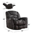 thumbnail image 4 of Bonzy Home Swivel Recliner Chair Manual Rocker Reclining Sofa Chair Living Room Seating Furniture Gray, 4 of 7