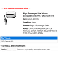 thumbnail image 2 of Right Passenger Side Mirror - Compatible with 1987 Chevy R10, 2 of 2