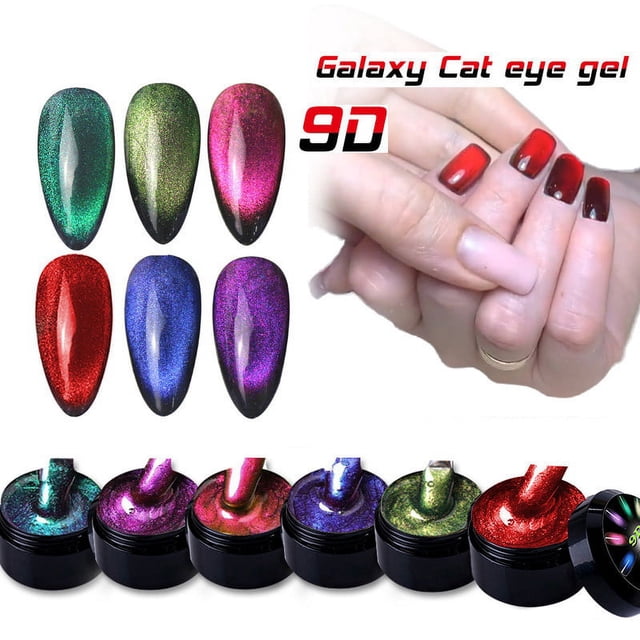 Fiudx Ofertas Relámpago Polaco 9D Gel De Uñas Imán Gel De Ojos Brillante Nail Art Led Gel Imán 8Ml
