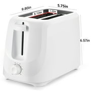 Mainstays 2-Slice Toaster with 6 Shade Settings and Removable Crumb Tray, Arctic White
