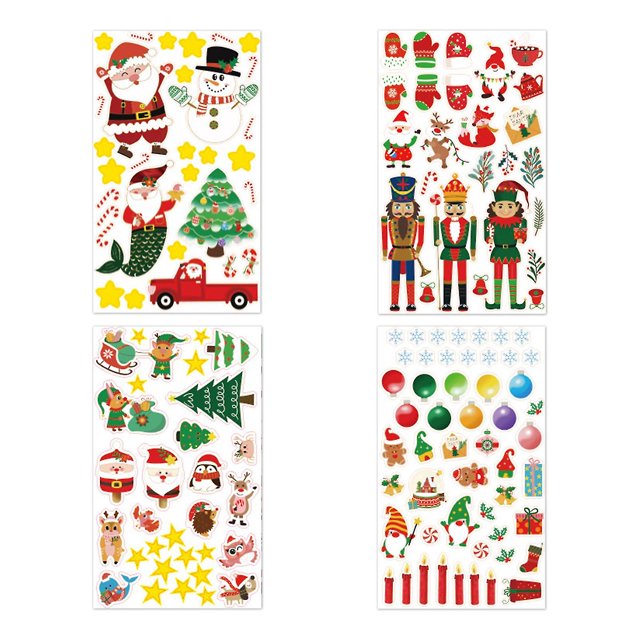 Pegatinas navideñas YONGSHENG 4 unids/set accesorios de calcomanías de embalaje Pegatinas DIY