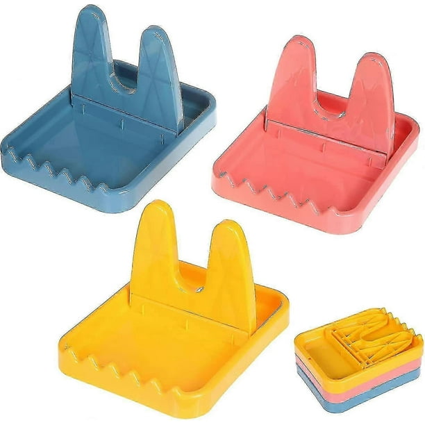 Kitchen Utensil Rest, Spoon Rest, Kitchen Utensil Set, Foldable, Heat-resistant, Bpa Free Spoon Holder For Spoons, Ladles, Tongs More - 3 Pack
