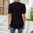 thumbnail image 4 of Womens T Shirts Womens V Neck Tops Puff Short Sleeve T Shirt Pleated Floral Printed Tunic Blouse Shirts Tops for Women, 4 of 6