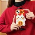 thumbnail image 6 of Case for iPhone 13,Kawaii Phone Cases 3D Silicone Cartoon Lucky Cat Fun Cute Case Soft Rubber Shockproof Protective Case Women Girls for iPhone 13, 6 of 7