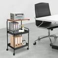 thumbnail image 3 of Floor Mount Modern Mobile Printer Stand 3 Tiers Storage Shelf Cart for Printer Scanner Fax, 3 of 8