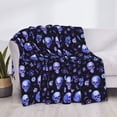 thumbnail image 3 of Rateoe Skull flower leaf purple Pattern Flannel Throw Blanket, Ultra-soft Blanket for Bed, Couch, Car, Hypoallergenic Anti-pilling blanket-50"x40"(Horizontal), 3 of 6