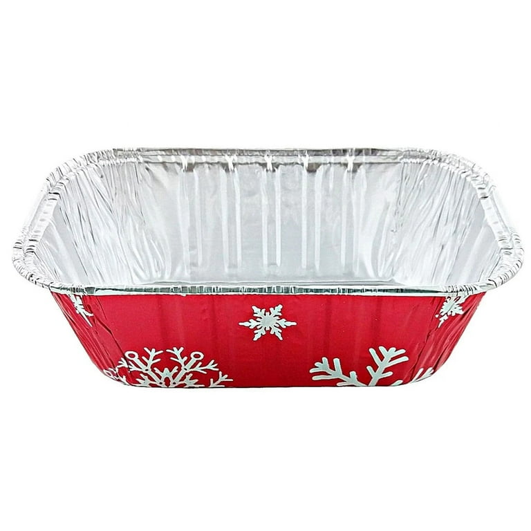 6 Christmas Holiday Stripes Disposable Aluminum Baking Pans by