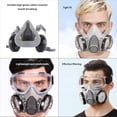 thumbnail image 6 of LAPTOM MAX Respirator Mask with Filters and Safety Glasses Half Face Mask for Painting Sanding Welding Construction Work with 20 Dust Pads, 6 of 6