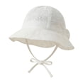 thumbnail image 3 of Tigivemen Baby Sun Hat Toddler Girls Fisherman Bucket Hats with Lace Bow Summer Outdoor Sunhats White Size 1-3 Years, 3 of 8