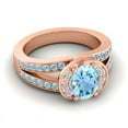 thumbnail image 3 of 2.35 Carat Oval Cut Aquamarine Gemstone Beautiful Anniversary Ring for Ladies Solid 14K Rose Gold Size 10.5 by Diamond-Capitals, 3 of 8