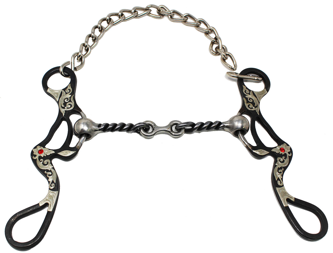 Western Twisted Wire Dog Bone Argentine 5" Mouth Silver Horse Snaffle