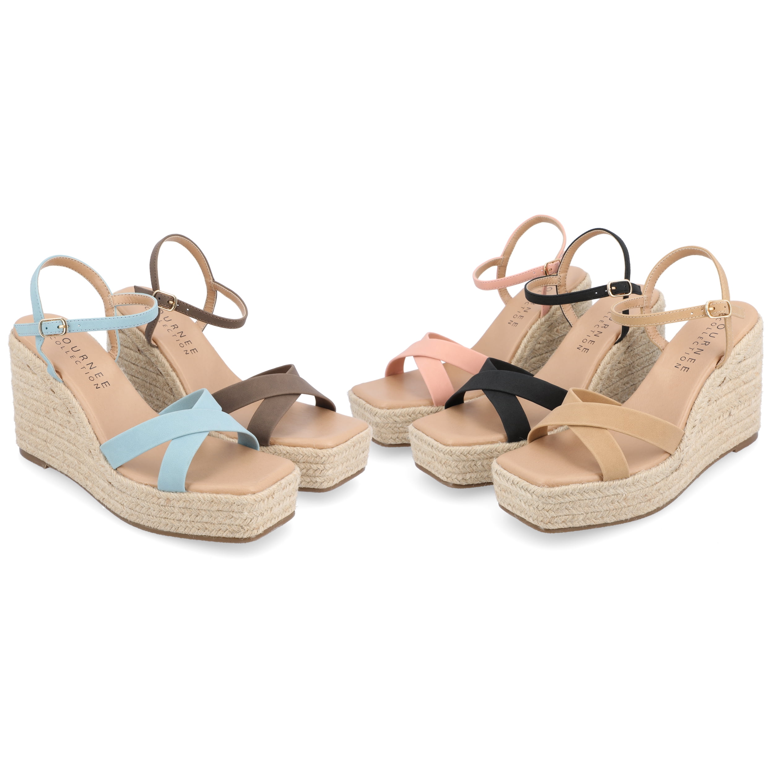 Journee Collection Womens Raniya Tru Comfort Foam Espadrille Platform Wedge Sandals