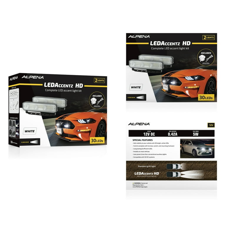 Alpena LEDAccentz HD Accent, Universal Fit White Driving LED Light