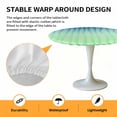 thumbnail image 6 of Ombre Green Abstract Lines Elastic Fitted Round Table Cover Blue Modern Spring Summer Waterproof Outdoor Tablecloth for Holiday Party, Picnic, Patio & Dining Fits Tables Up to 45"-54", 6 of 8