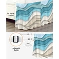 thumbnail image 3 of Aqua Beige Ombre Wrap Around Bed Skirts for King Bed 18" Drop,Bed Skirt with Adjustable Elastic Belt Dust Ruffle Bed Valance for Bedroom Hotel Modern Abstract Moire Art Geometric Bed Frame Cover, 3 of 7