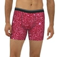 thumbnail image 2 of Xecao Red Glitter Print Boxer Briefs for Men's Stretch Moisture-Wicking Underwear, Mid-Rise Classics breathable fabric, 2 of 7