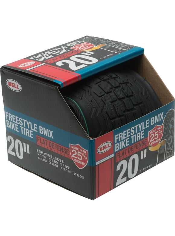 Bell Flat Defense BMX Freestyle Bike Tire, 20" x 1.75-2.25", Black