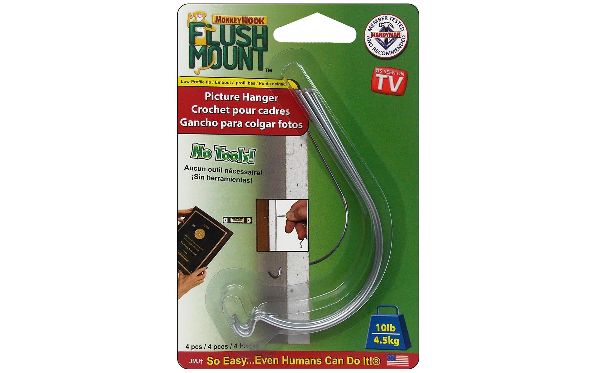 Monkey Hook Picture Hanger 10lb Flush Mount 4pc Walmart