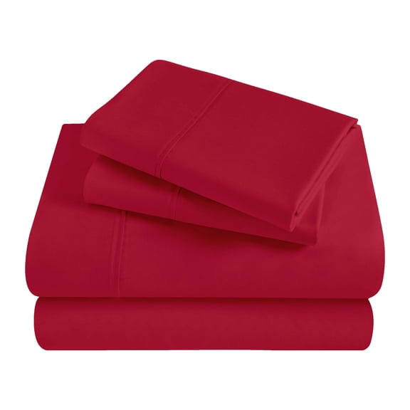 Superior Egyptian Cotton 300 Thread Count Deep Pocket Sheet Set, California King, Red