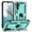 Teal, variant on TJS for Samsung Galaxy S25 Plus / S24 Plus Phone Case, Impact Resistant Metal Ring Magnetic Support Kickstand Drop Protector Cover for Galaxy S25 Plus (Black)